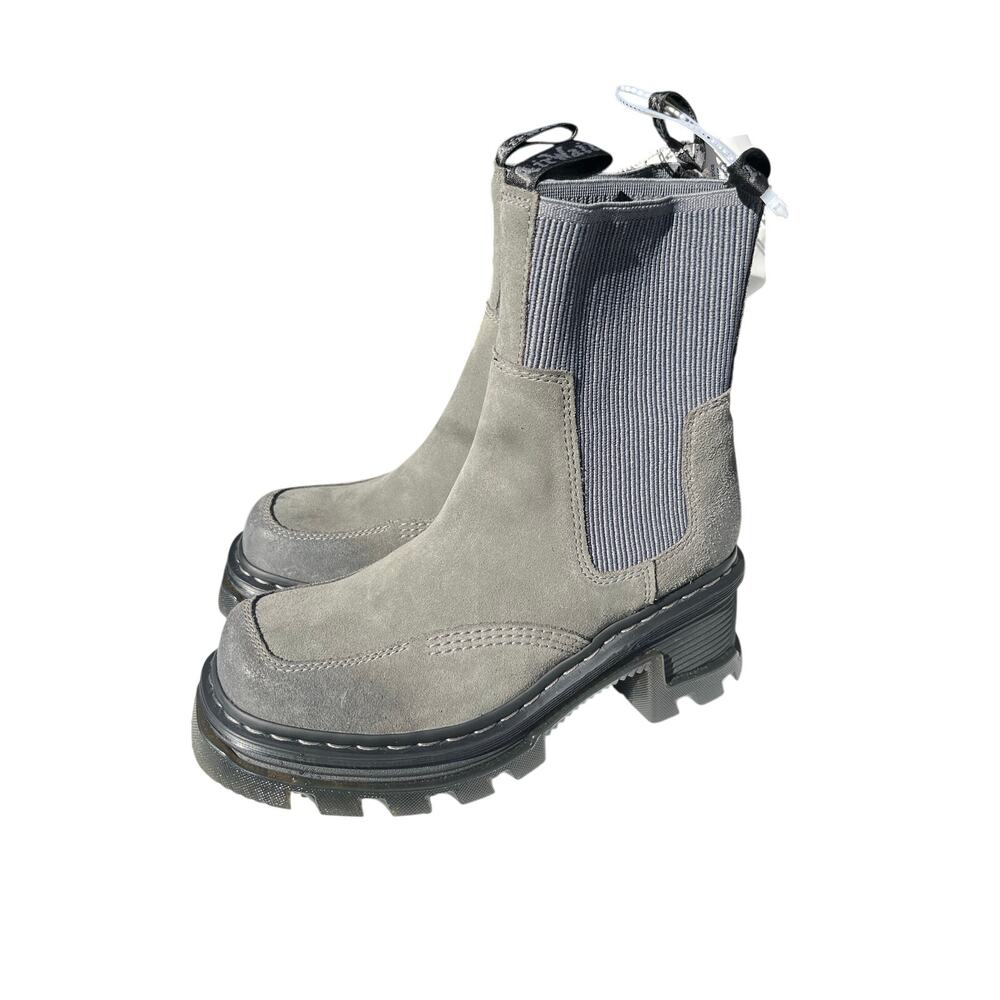 Dr. Martens Women's Corran Chelsea Boots Gunmetal Waxy Suede Waterproof - Picture 3 of 5